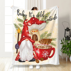 Gnome Coffee Print Blanket for Indoor Outdoor Use