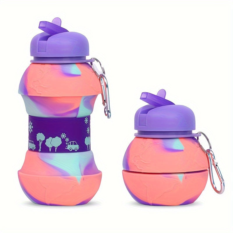 550ml Foldable Water Bottle Portable Leakproof Shatterproof for Outdoor Travel