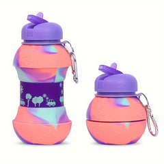 550ml Foldable Water Bottle Portable Leakproof Shatterproof for Outdoor Travel