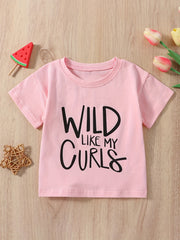 Baby Girls Casual Cotton Wild Like My Curls T shirt