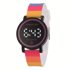 Colorful LED Student Sport Watches Kids Men Clock Digital Touch