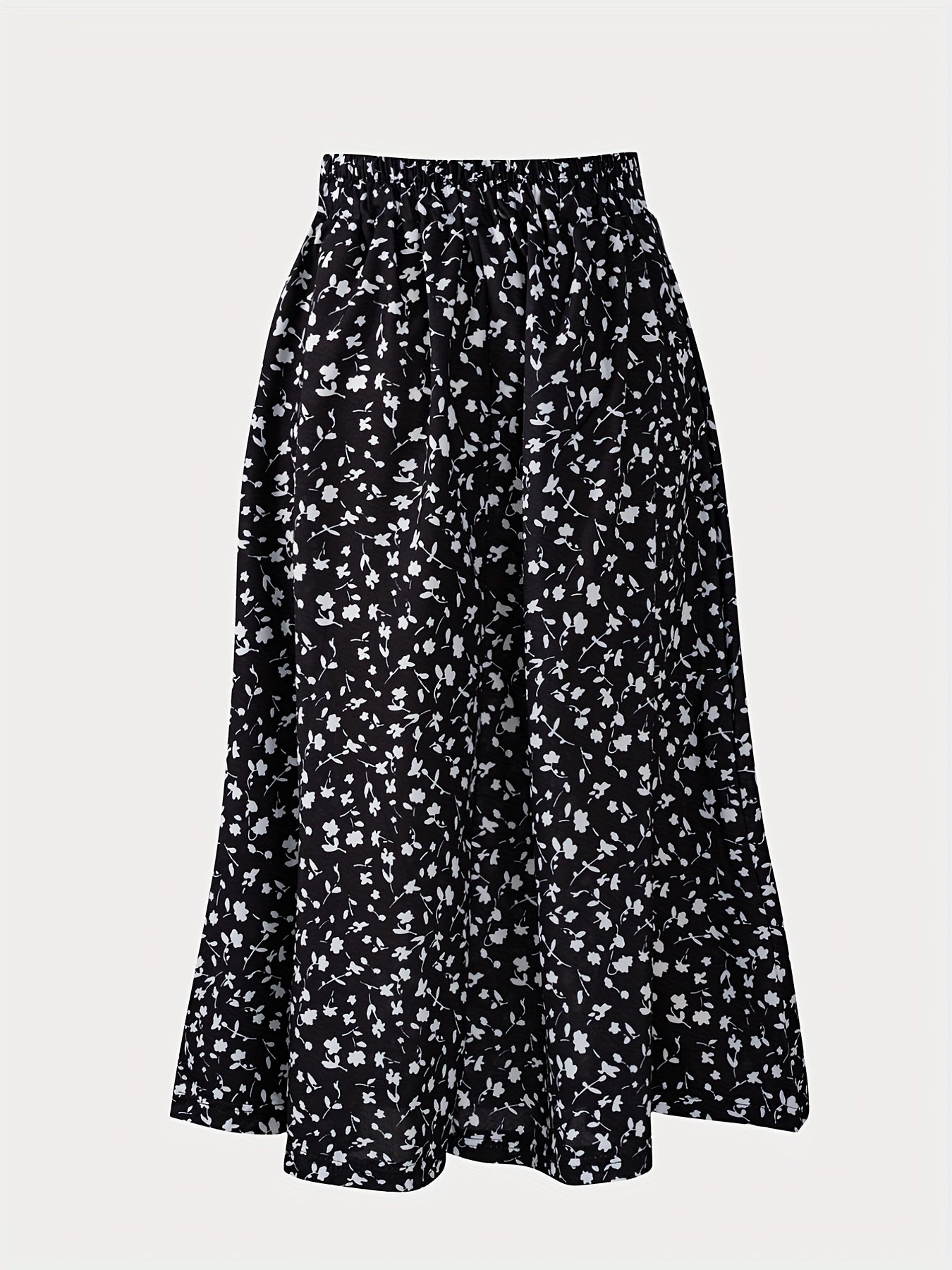 Floral Print High Waist Maxi Skirt