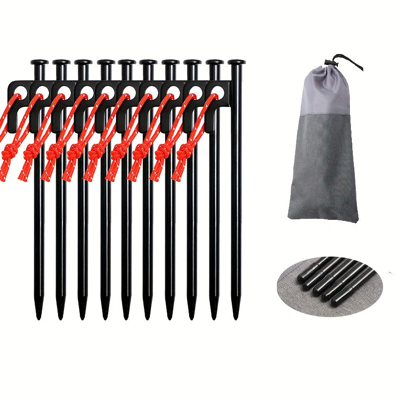 10pcs Ground Nails Nail Cover Bag for Camping Tent Beach Windproof