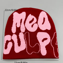 Alphabet Jacquard Multicolor Knit Beanie