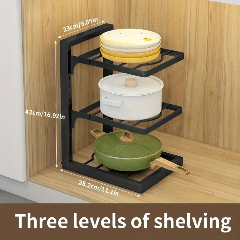 Adjustable Pot and Pan Storage Box for Kitchen Organization