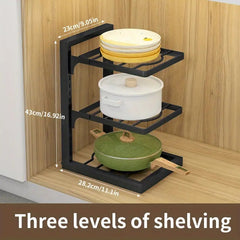 Adjustable Pot and Pan Storage Box for Kitchen Organization