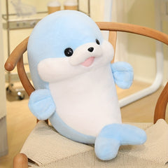 Adorable Seal Plush Toy in Lying Position Soft Plush Fabric 3 Colors