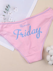 7pcs Letter Print Briefs Stretchy Intimates Panties Lingerie & Underwear