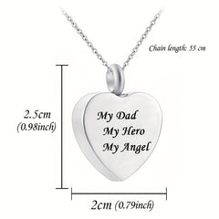 Dad My Hero My Angel Cremation Necklace