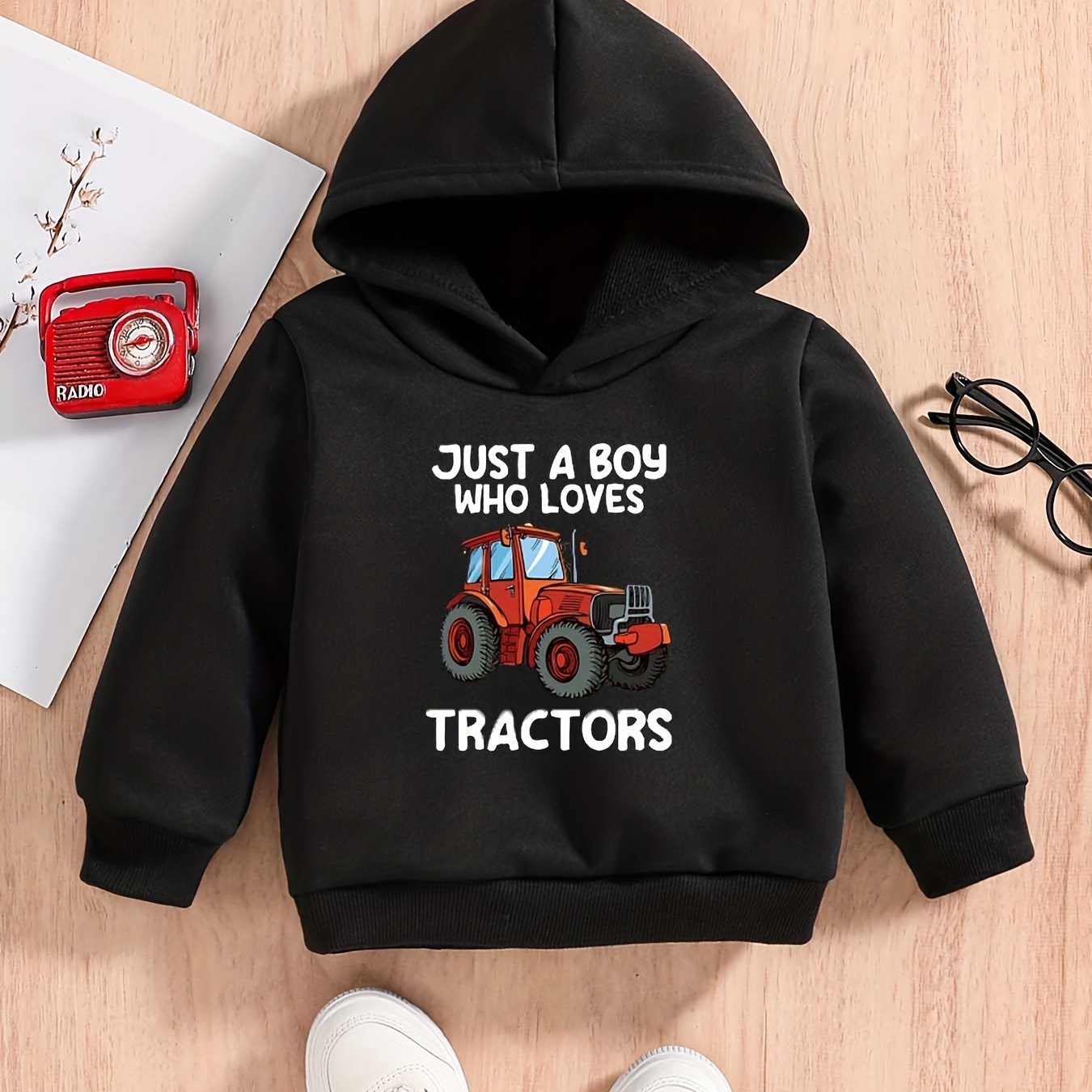 Baby Boys Vehicle Graphic Pullover Sweatshirt Hoodie