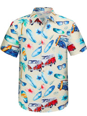 Tropical Hawaiian Shirt Men's Short Sleeve Button Up Beach Vacation Shirt