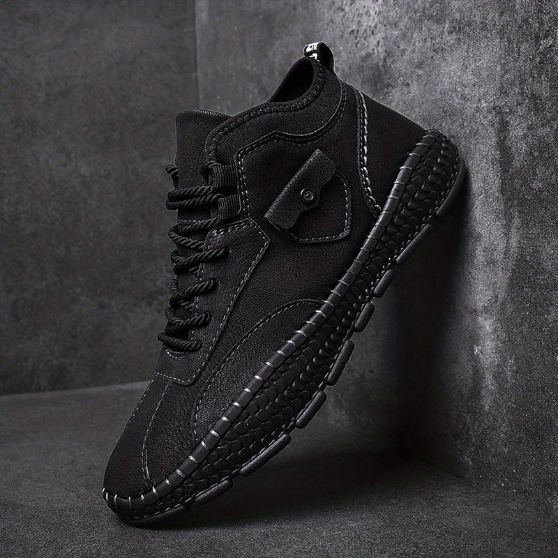 Men Stitch Pointed Leather Boots Formal Dress Shoes For Party Office Wedding
