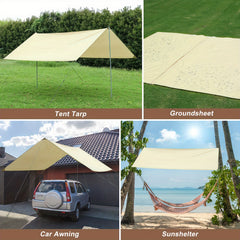 5x5m Camping Canopy With Poles - Waterproof & Lightweight UPF50