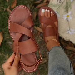 Women's Cross Strap Sandals Casual Ankle Strap Shoes