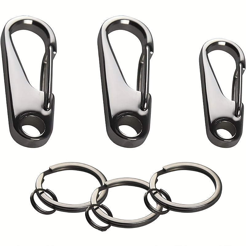 Stainless Steel Carabiner Clip Keychain D Ring for Keys