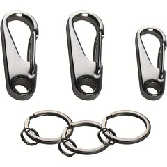 Stainless Steel Carabiner Clip Keychain D Ring for Keys