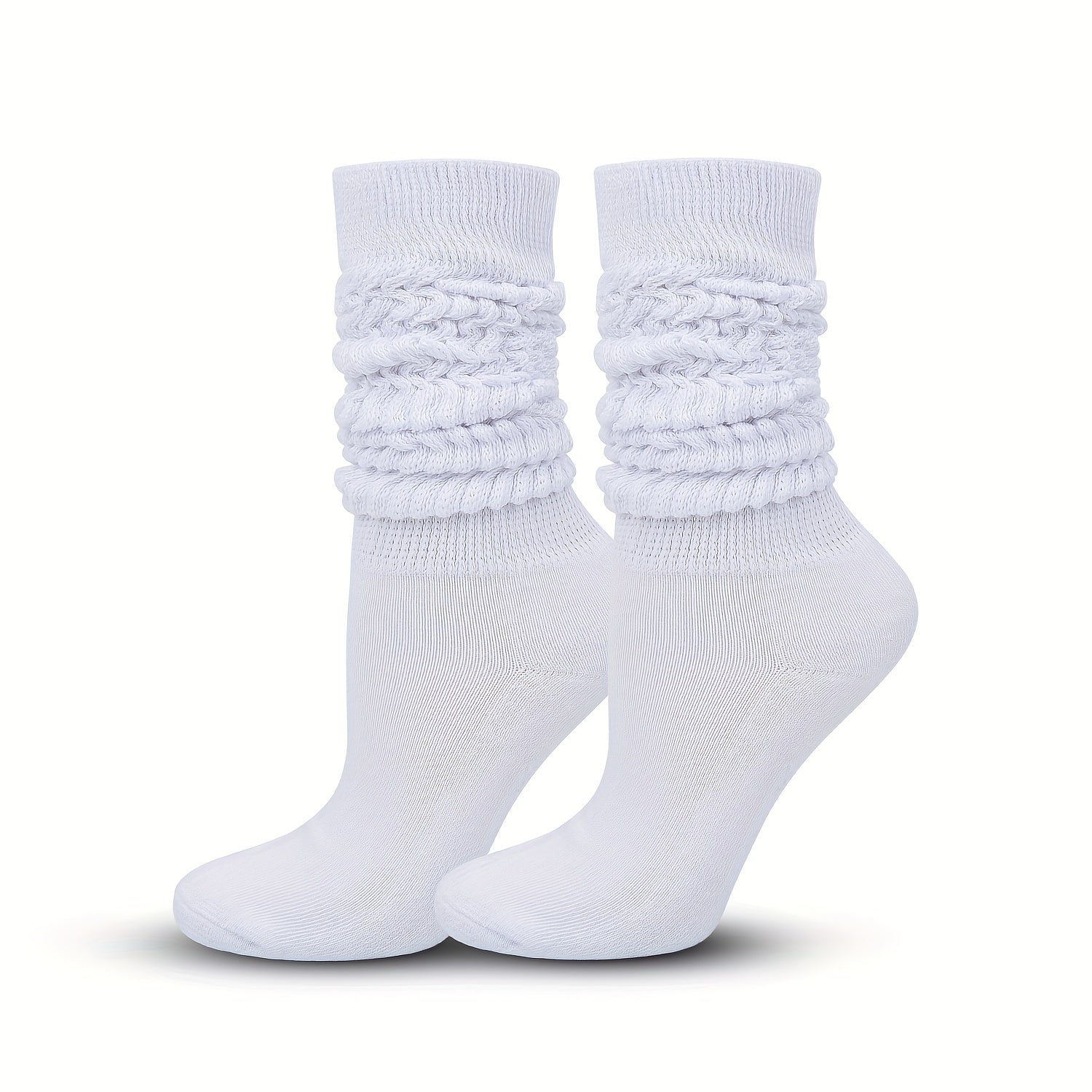 Ribbed Calf Socks Knee High Stockings Women's Hosiery