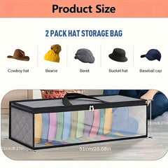 Cap Storage Bag with Handles Large Capacity Hat Holder Space Saving