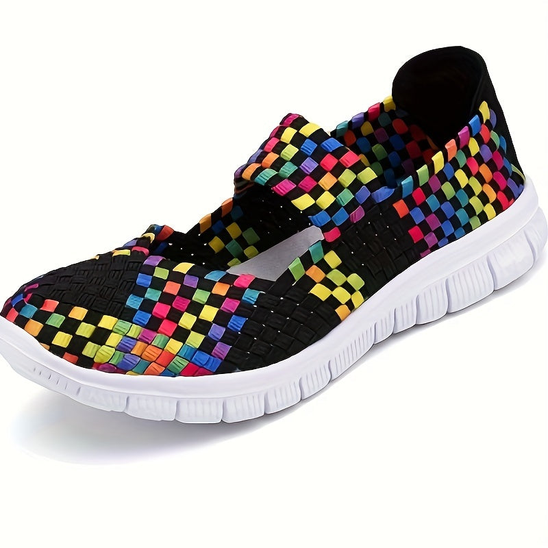 Women's Braided Walking Shoes Comfortable Slip On Casual Sock Shoes
