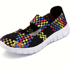 Women's Braided Walking Shoes Comfortable Slip On Casual Sock Shoes