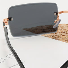 Rectangle Rimless Sunglasses UV400 Anti Glare Glasses