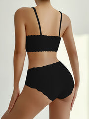 Solid Push Up Bra & Panties Set