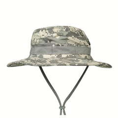 Men's Camo Sun Protection Fishing Hat Wide Brim Foldable Cap