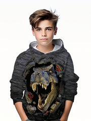 Kids Dinosaur Tyrannosaurus Hoodie 3D Print Sweatshirt Hip Hop Street Style