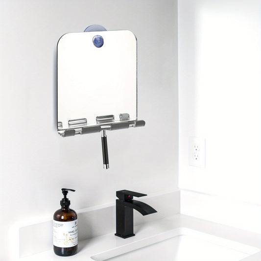 Fogless Shower Mirror with Shaver Holder