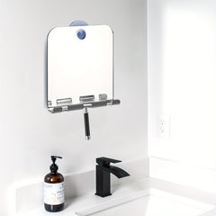 Fogless Shower Mirror with Shaver Holder
