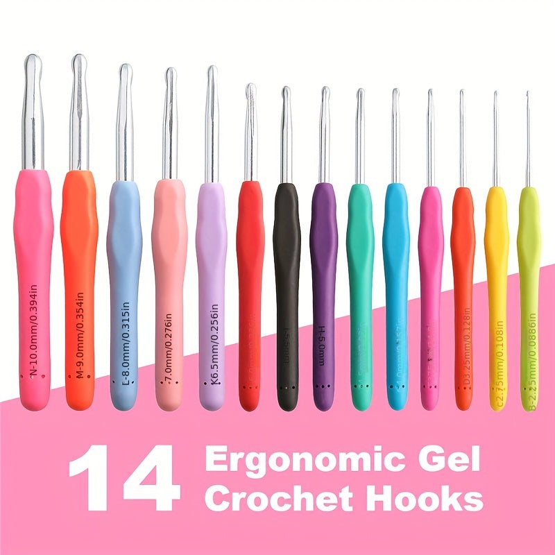 DIY Hand Knitting Tools Set for Sweater Crochet with Ergonomic Soft Grip