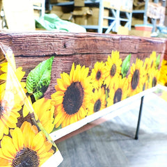 Rustic Sunflower Wood Grain Tablecloth Vintage Table Covers