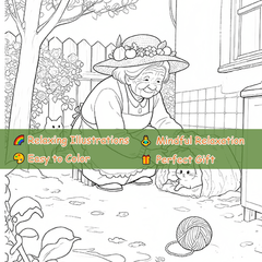 Deluxe Edition Vibrant Granny Adult Coloring Book 22 Pages 20x20cm
