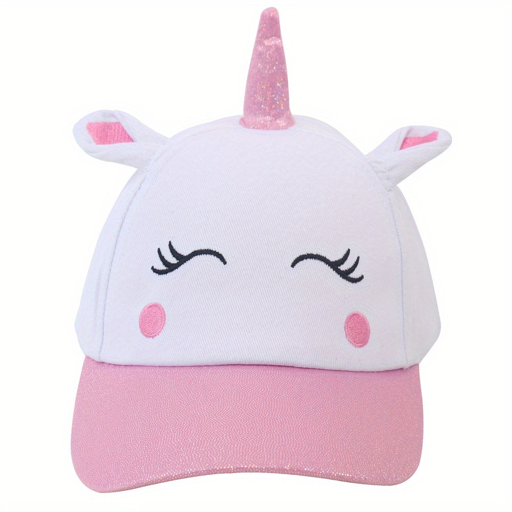 Unicorn Pattern Casual Baseball Cap for Girls 3-6 Years