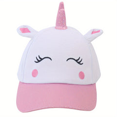 Unicorn Pattern Casual Baseball Cap for Girls 3-6 Years