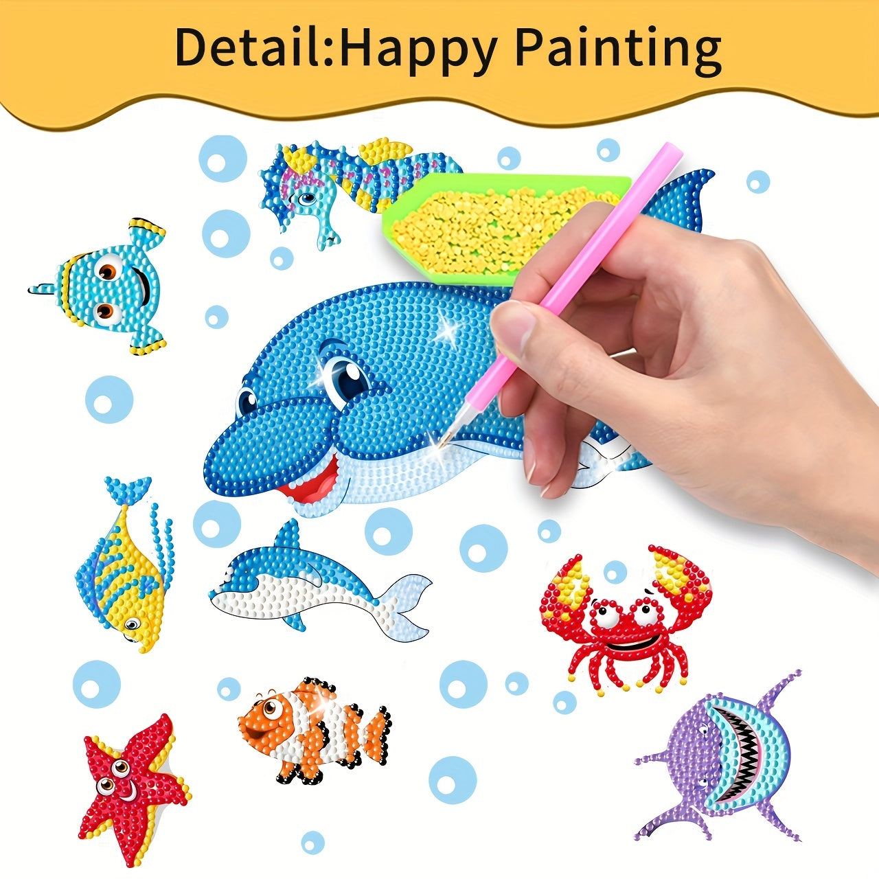 5D Fluorescent Dolphin Diamond Painting Kit - DIY Mosaic Craft for Kids & Adults