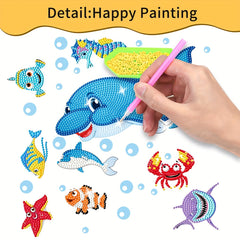 5D Fluorescent Dolphin Diamond Painting Kit - DIY Mosaic Craft for Kids & Adults
