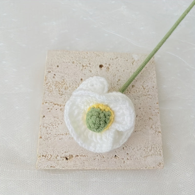 2pcs Crochet Corn Poppy Flower Forever Flower For Mother's Gift