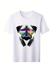 Skull Print Men's Graphic Crew Neck Quick Dry T-shirt