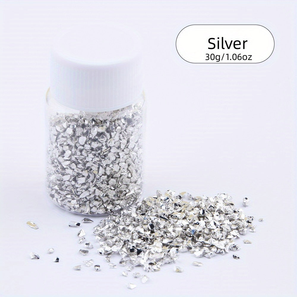 30g Gravel Crystal Glass Metal Crushed Stone Sand Filler DIY Craft Nail Resin