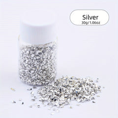 30g Gravel Crystal Glass Metal Crushed Stone Sand Filler DIY Craft Nail Resin