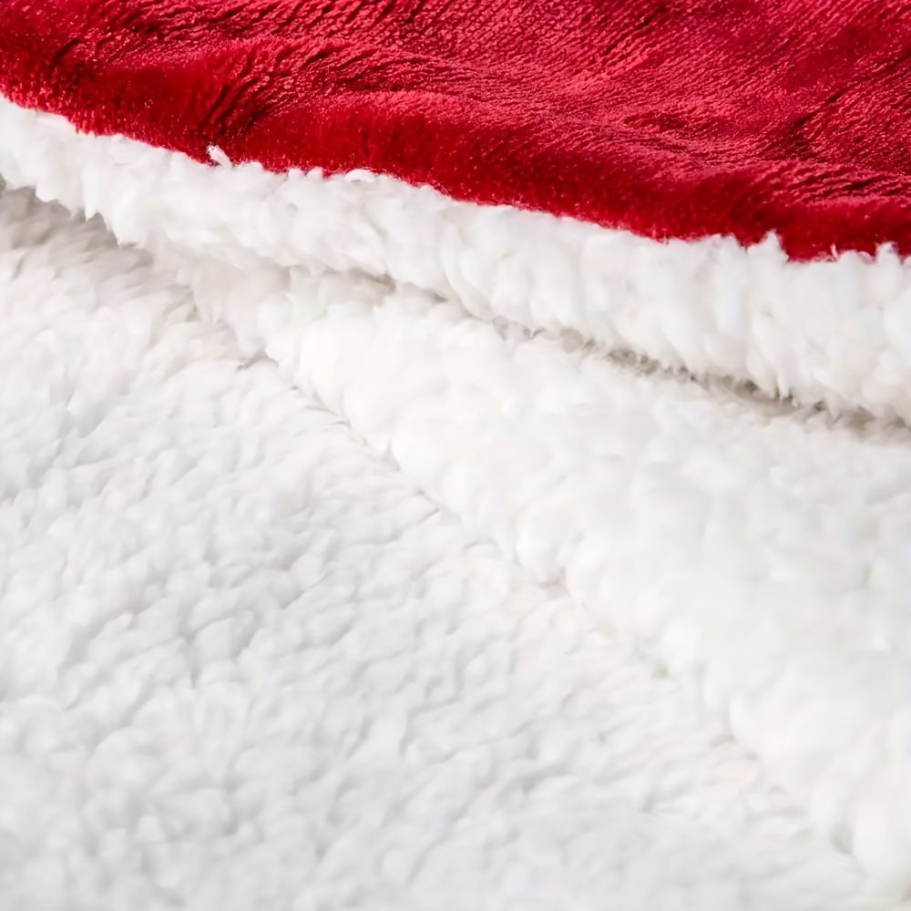 Thickened Hooded Flannel Blanket With Arm Sleeve Coldproof Wearable Blanket