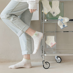 5 Pairs Smiling Face Pattern Socks Low Cut Ankle Socks Women's Stockings