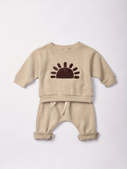 Rainbow Print Top Trousers Set for Toddlers