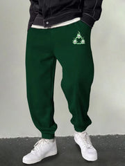 Men's Flame Skull Sweatpants Drawstring Joggers