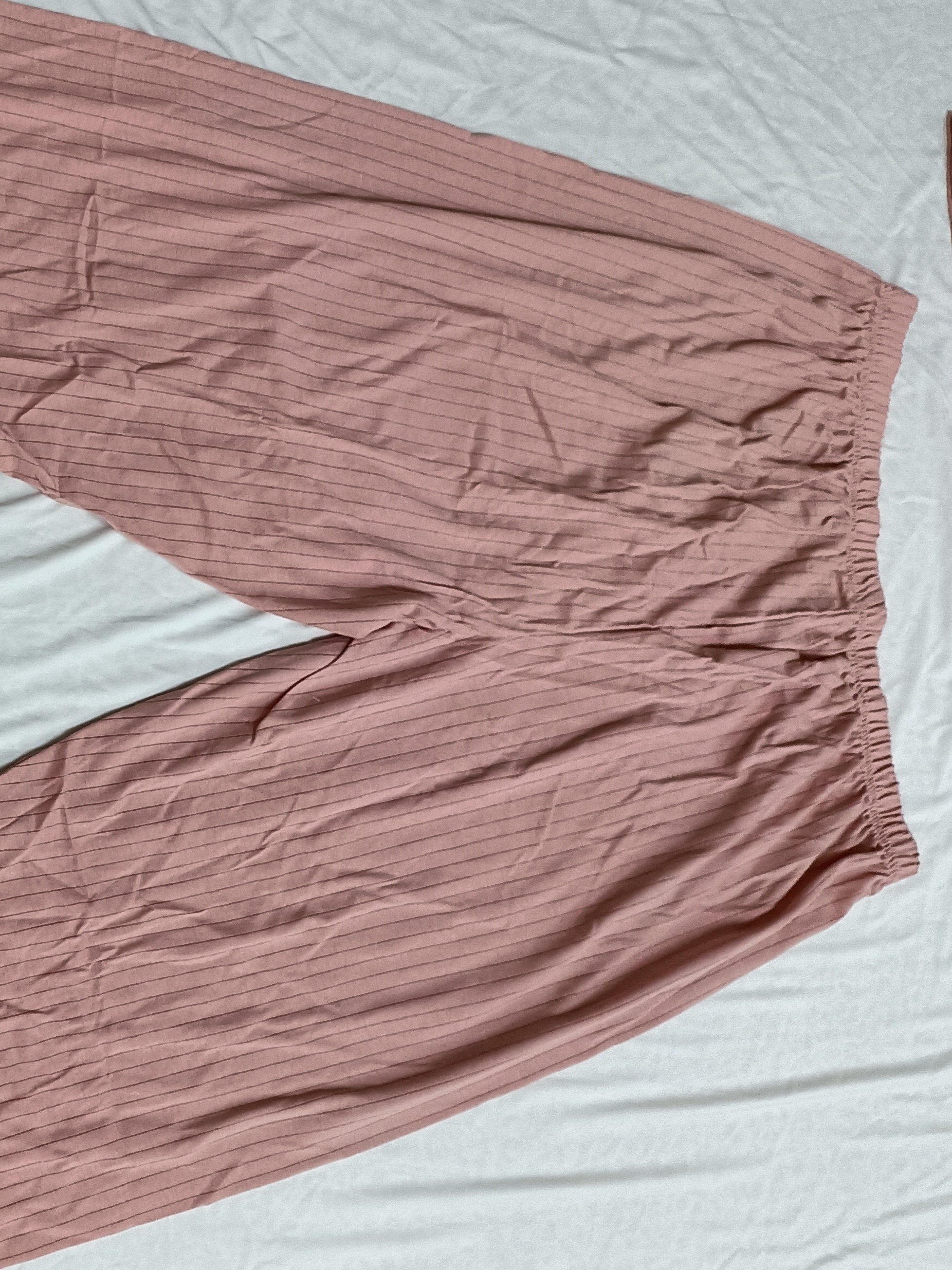 Ribbed Letter Print PJ Set Long Sleeve Top & Pants Women's Loungewear