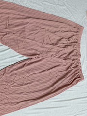 Ribbed Letter Print PJ Set Long Sleeve Top & Pants Women's Loungewear