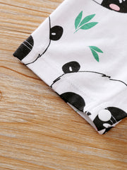 Baby Boy Panda Print Short Sleeve Romper