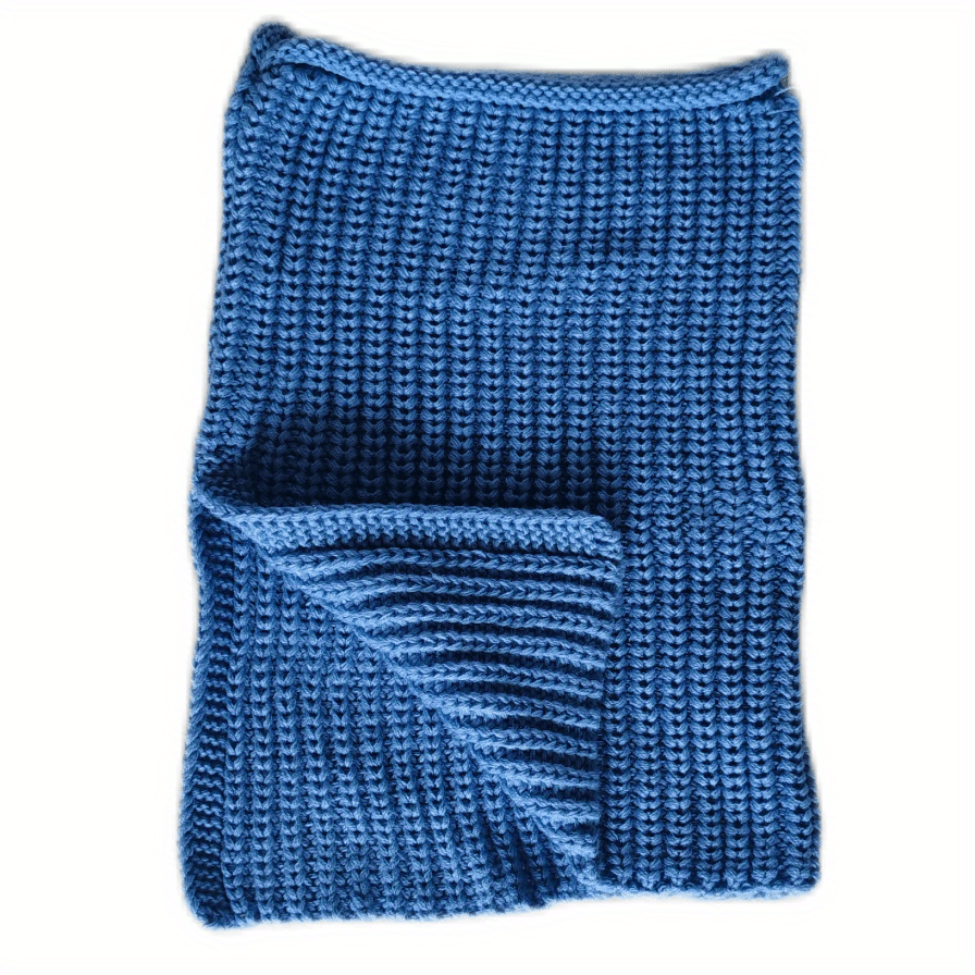 Vintage Knitted Scarf Elastic Neck Gaiter Casual Warm Infinity Scarf