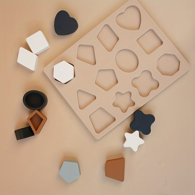 Silicone 3D Geometric Puzzle Toy for 1-3 Years Old
